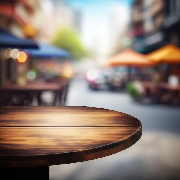 A table with a blurry background and the word " cafe " on it.