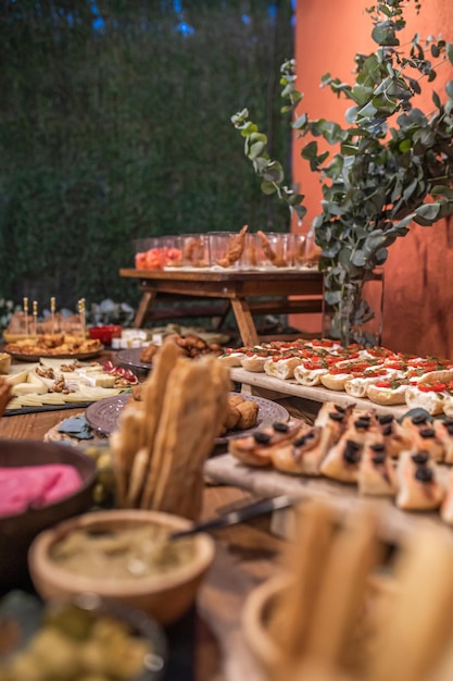 Table with canapes