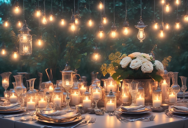 A table with a candle and a bunch of candles on it