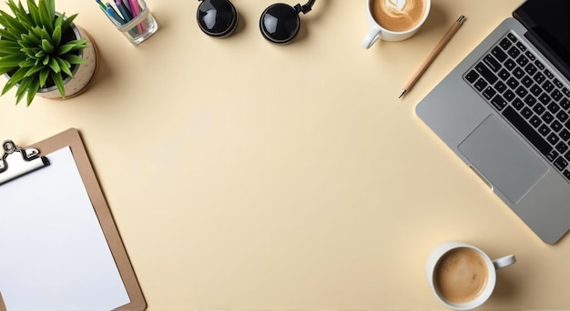 a table with coffee coffee and a pencil on it