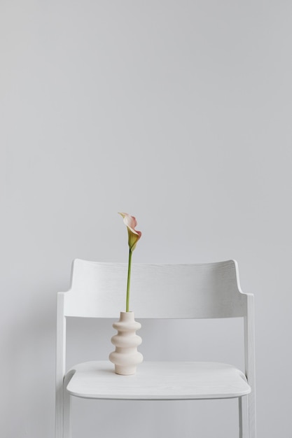 table with flower mockup floor