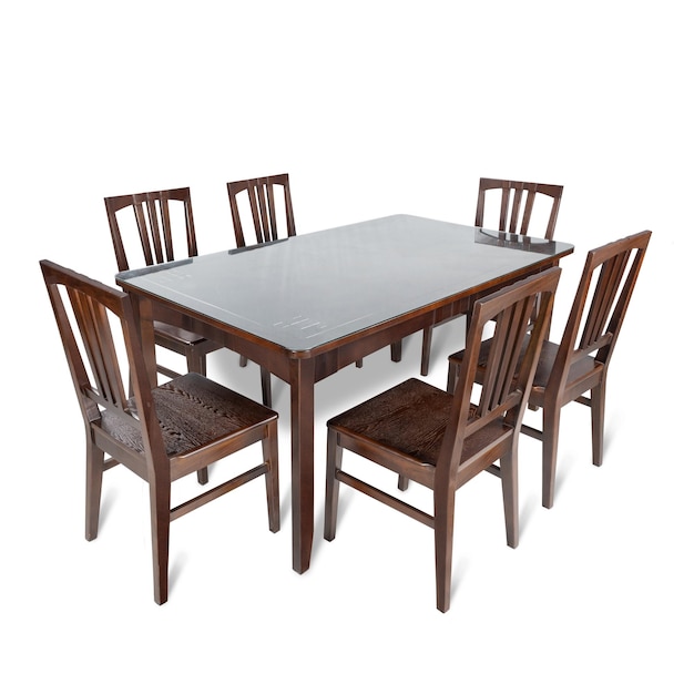 A table with four chairs and a table with four chairs.