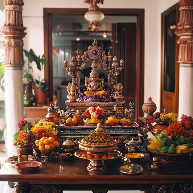 a table with a lot of food on it