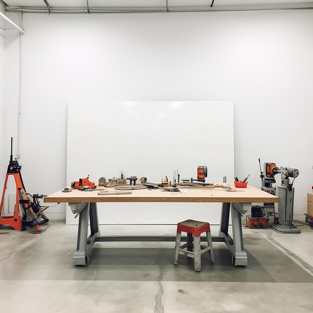 Photo a table with a lot of tools on it