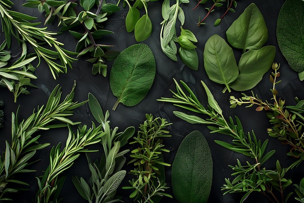 a table with many different types of rosemary and rosemary