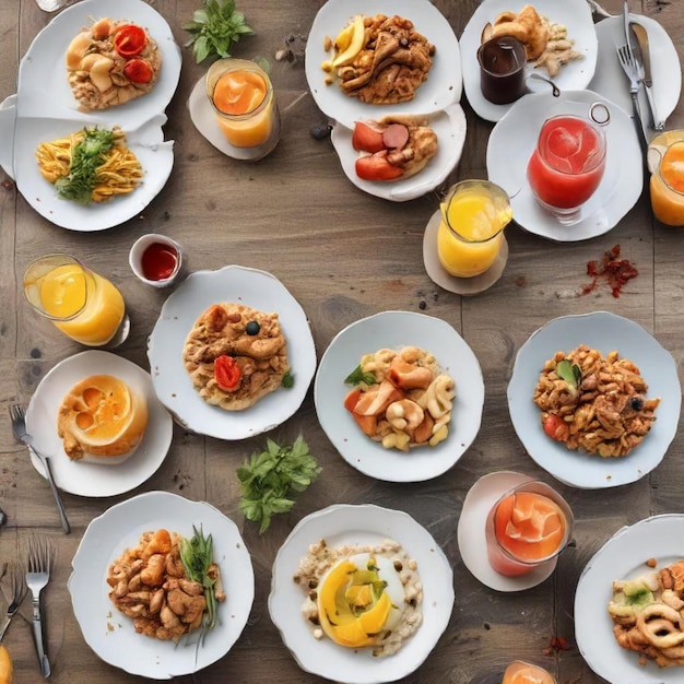 a table with many plates of food including beans beans and nuts