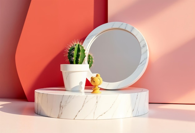 a table with a potted plant and a pot with a plant on it