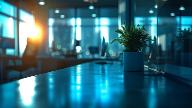 Table With Potted Plant