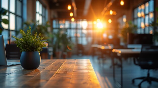 Table With Potted Plant