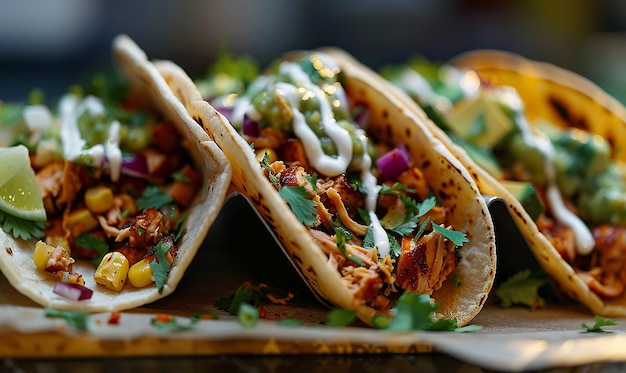 Photo a table with tacos and a taco that has the word taco on it