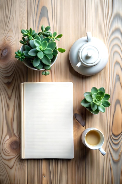 Photo a table with a teapot and a cup of coffee on it