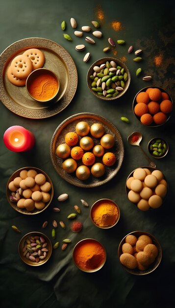 Photo a table with a tray of eggs and a bowl of eggs with a number of eggs on it