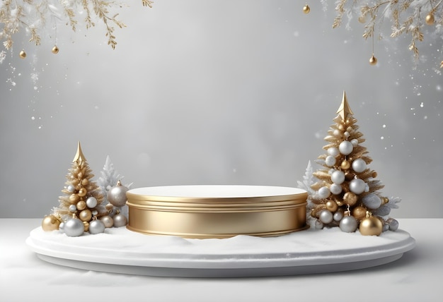 a table with a tray with a gold christmas tree and a place for the text quot merry christmas quot