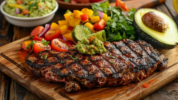 a table with a variety of food including a variety of vegetables and fruits