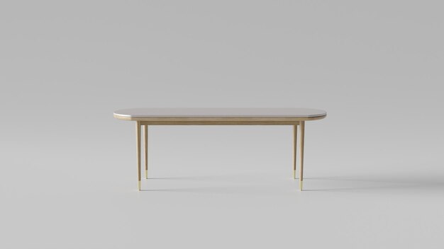 Photo a table with a white top and gold legs