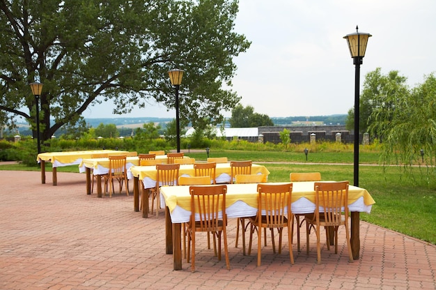 Tables and chairs