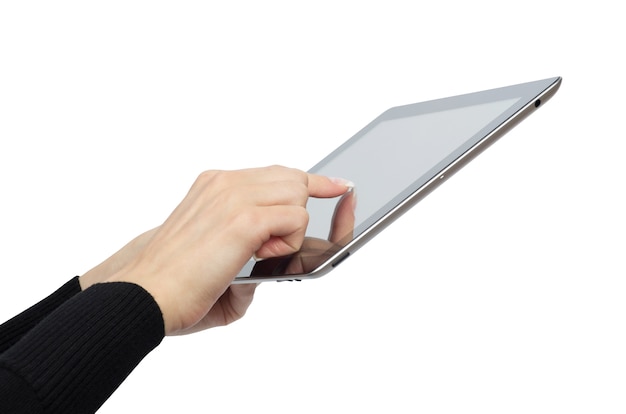 Tablet computer in a hands