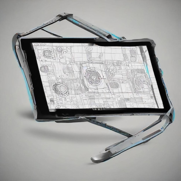 Photo a tablet with a drawing of a cell phone on it