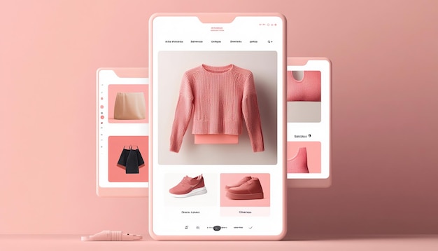 Photo a tablet with a pink sweater and a pink sweater on it