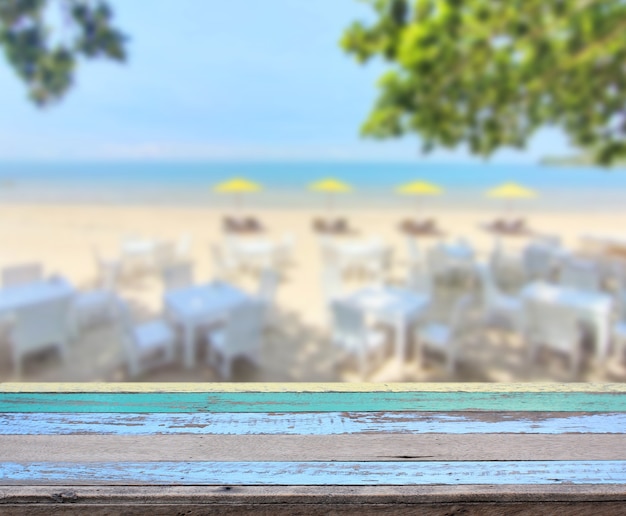 Tabletop and blurry restaurant background