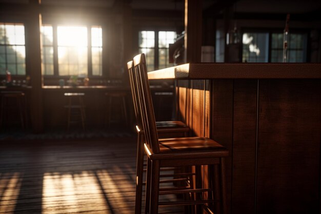 Tabletop looking out to blurred bar