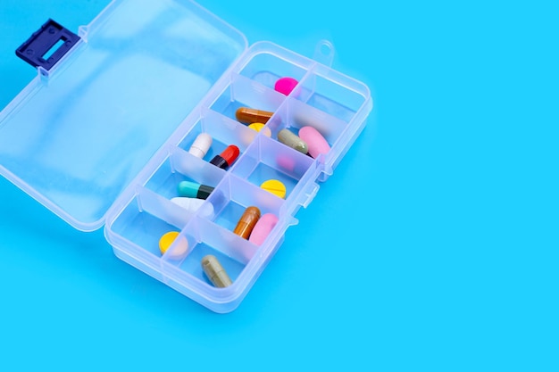 Tablets and capsules in pill box