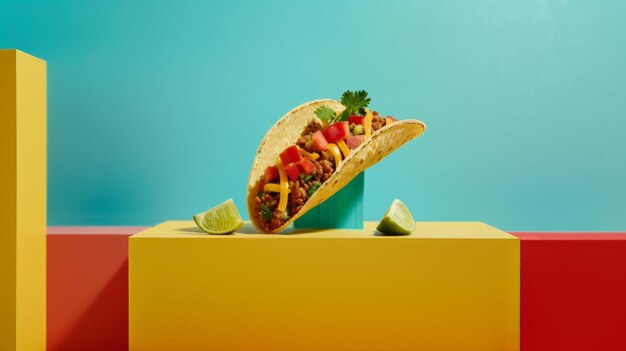 Photo a taco that has a taco on it