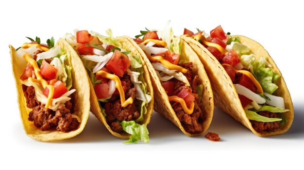 tacos are served on a white background.