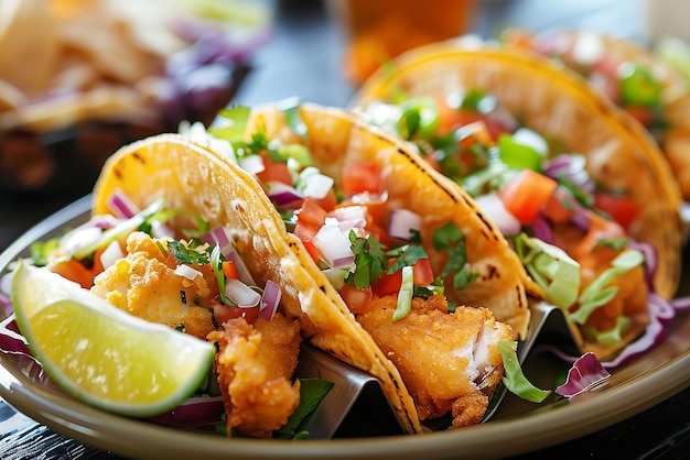 Tacos with chicken and vegetables