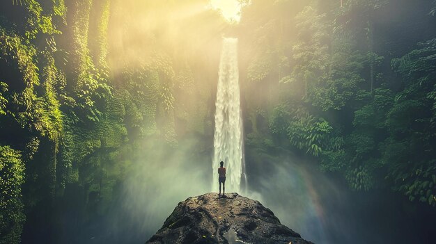 Photo tad mok waterfall in bali indonesia