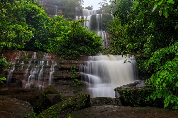 Tad-Wiman-Thip waterfall, Beautiful waterwall in Bung-Kan province, ThaiLand.