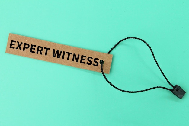 Photo tag the paper with the word expert witness