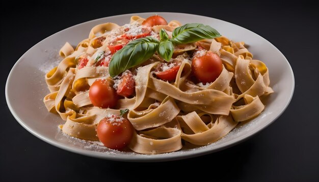 Tagliatelle with tomato and basil