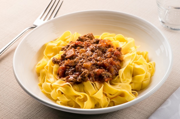 Taglietelle al ragu, from Emilia Romagna, Italy