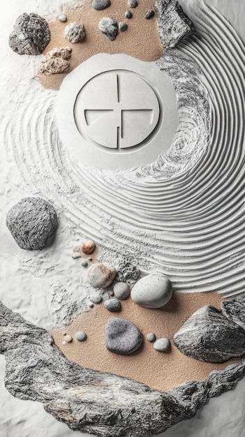 Photo taijitu zen garden taoism religion spiritual symbol