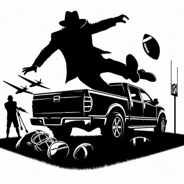 tailgating silhouette background image