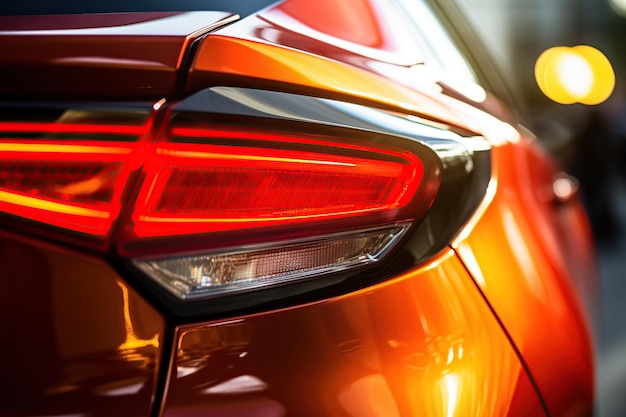 Taillights of a new modern car closeup