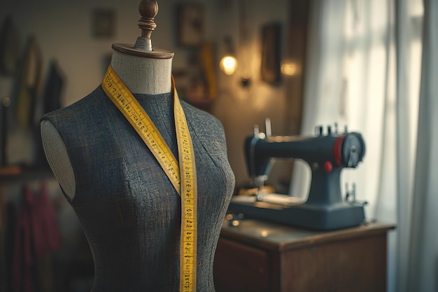 Tailoring Workshop Mannequin with Measuring Tape