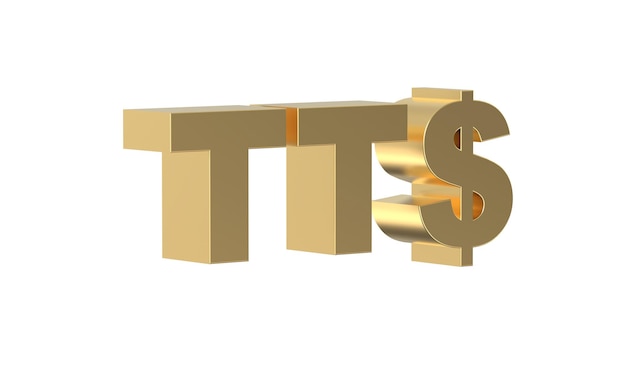 Taiwan Trinidad and Tobago dollar Currency symbol of Trinidad and Tobago in golden 3d