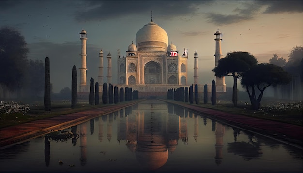 Taj mahal in agra country