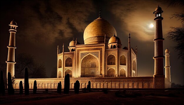 Taj mahal in agra country