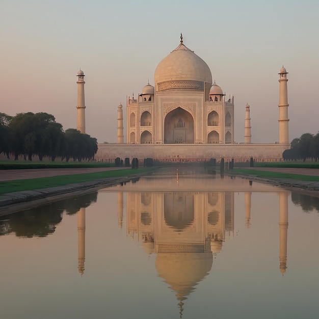 Taj Mahal Agra Uttar Pradesh India sunny day view generated by AI