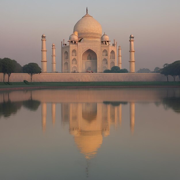 Taj Mahal Agra Uttar Pradesh India sunny day view generated by AI