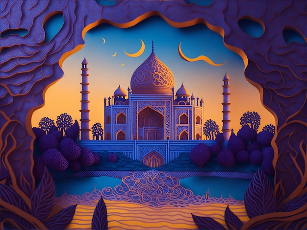 Taj Mahal Vector art background