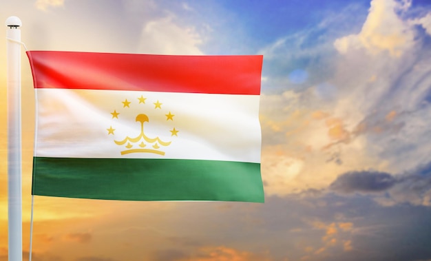 tajikistan country flag, isolated 3d waving flag,