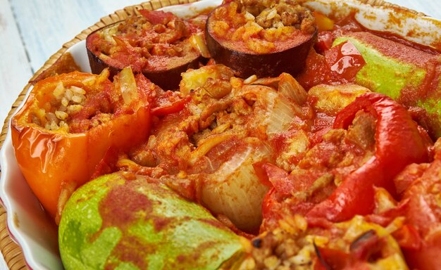 Tajin Mahshi - Mixed Stuffed Vegetables, Libyan Food