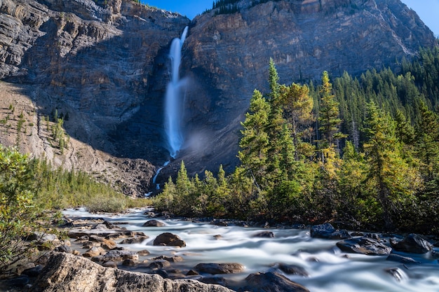 Takakkaw Falls in summer