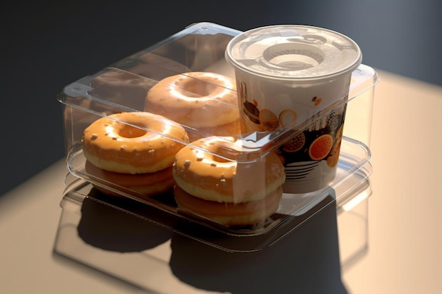 Take away desserts in a plastic cup Generative AI