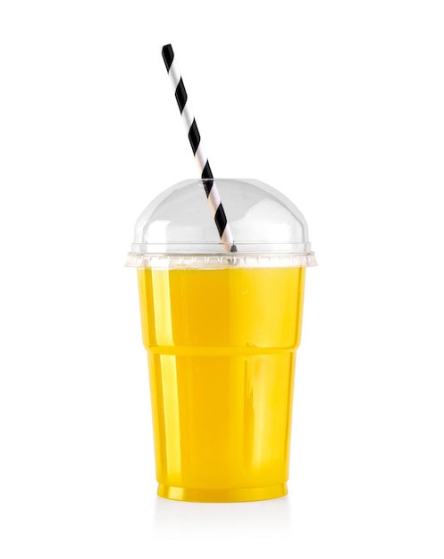 Photo take away glass of fresh orange juice