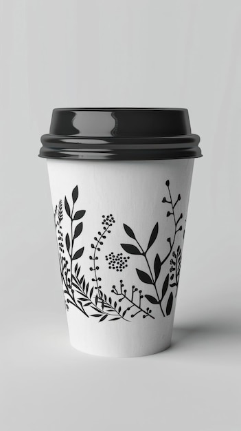 Photo a takeaway coffee cup carrier mockup with a custom design